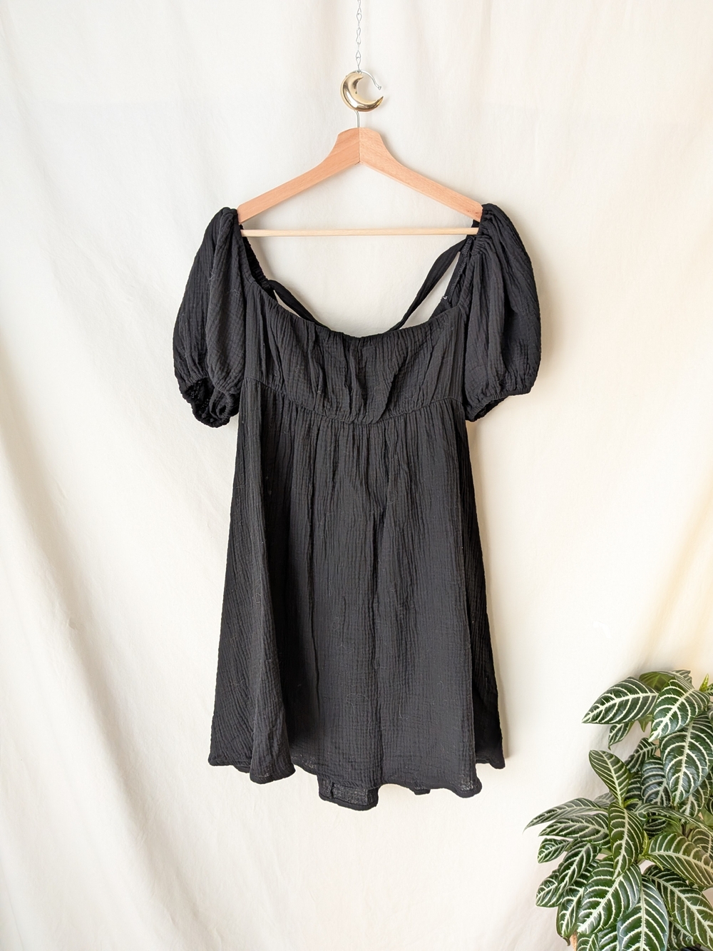 Princess Polly Black Puff-Sleeve Square Neck Mini Dress